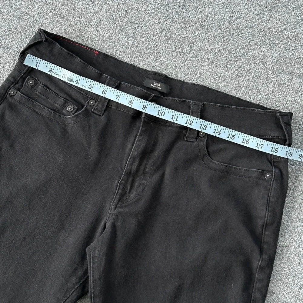 True Religion Geno Jeans Mens 36x30 Black Relaxed Slim Stretch Denim Horseshoe‎